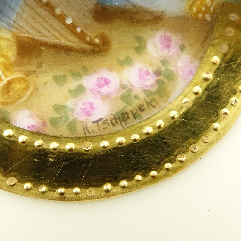 Twelve (12) Fine Hutschenreuther Early 20th Century Hand Painted Cabinet Plates
