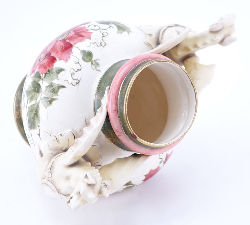 Antique Amphora Alfred Stellmacher Turn Teplitz Porcelain Art Nouveau Vase
