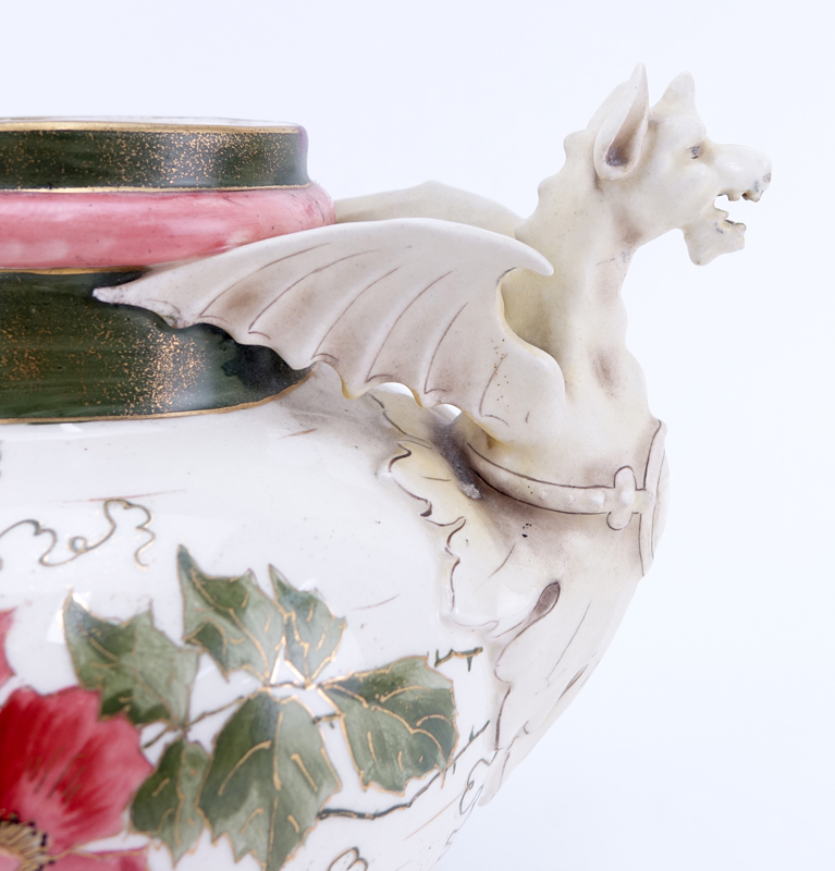 Antique Amphora Alfred Stellmacher Turn Teplitz Porcelain Art Nouveau Vase