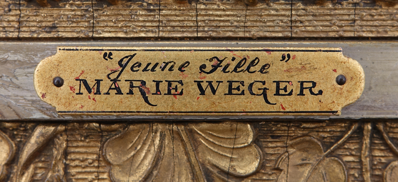 Marie Weger, American/Swiss (1882 - 1980) Oil on board "Jeune Fille"