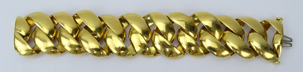 Contemporary Heavy 18 Karat Yellow Gold Link Bracelet