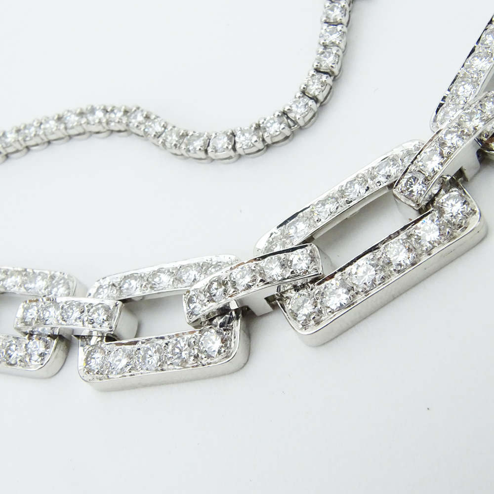 20.0 Carat Gem Quality Round Brilliant Cut Diamond and Platinum Necklace.