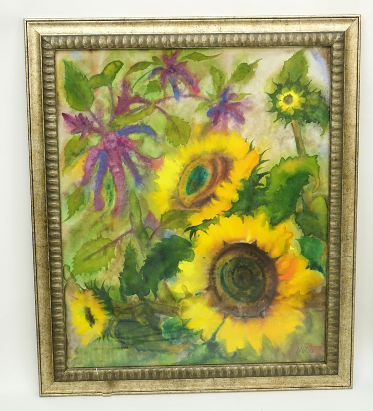 Emil Nolde, German (1867-1956) Watercolor, Sunflowers
