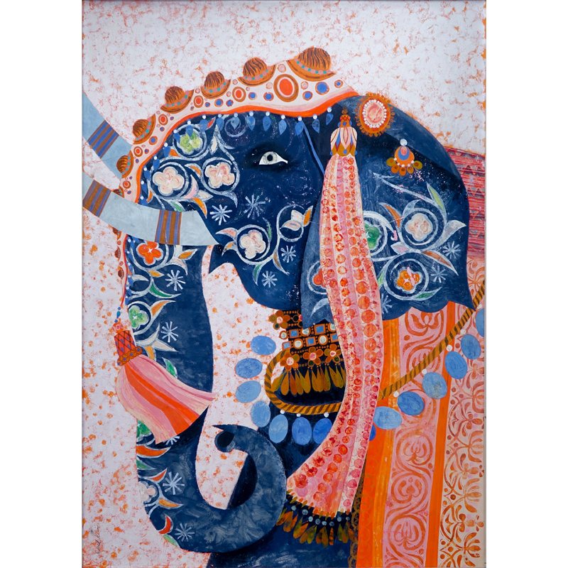 David Klein, American (1918-2005) Gouache on Bainbridge Board Original Artwork for TWA Travel Poster "India"