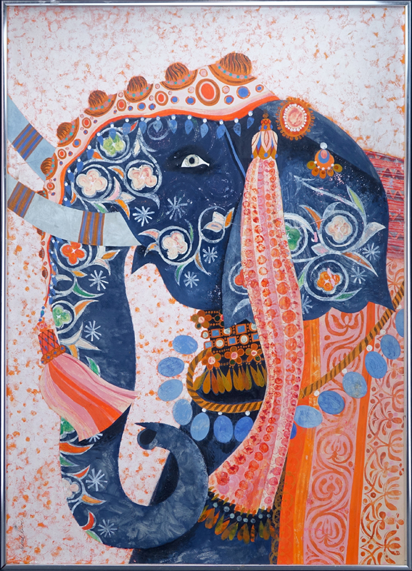 David Klein, American (1918-2005) Gouache on Bainbridge Board Original Artwork for TWA Travel Poster "India"