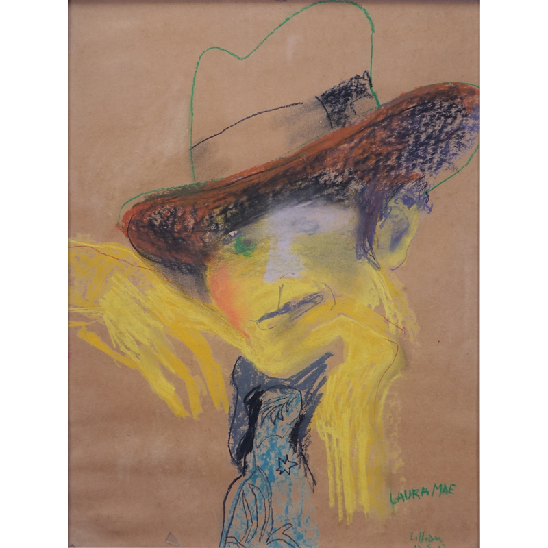 Lillian Marzell, American (20th Century) Pastel on paper "Laura Mae", Signed and dated 12-5-77