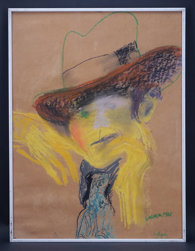 Lillian Marzell, American (20th Century) Pastel on paper "Laura Mae", Signed and dated 12-5-77