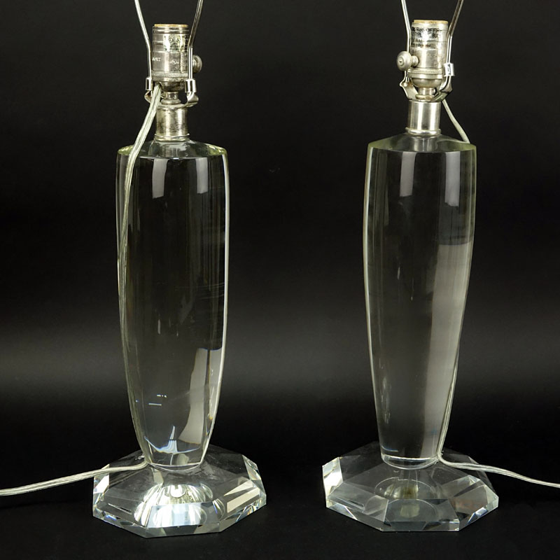 Pair of Visual Comfort & Co. Clear Crystal Lamps