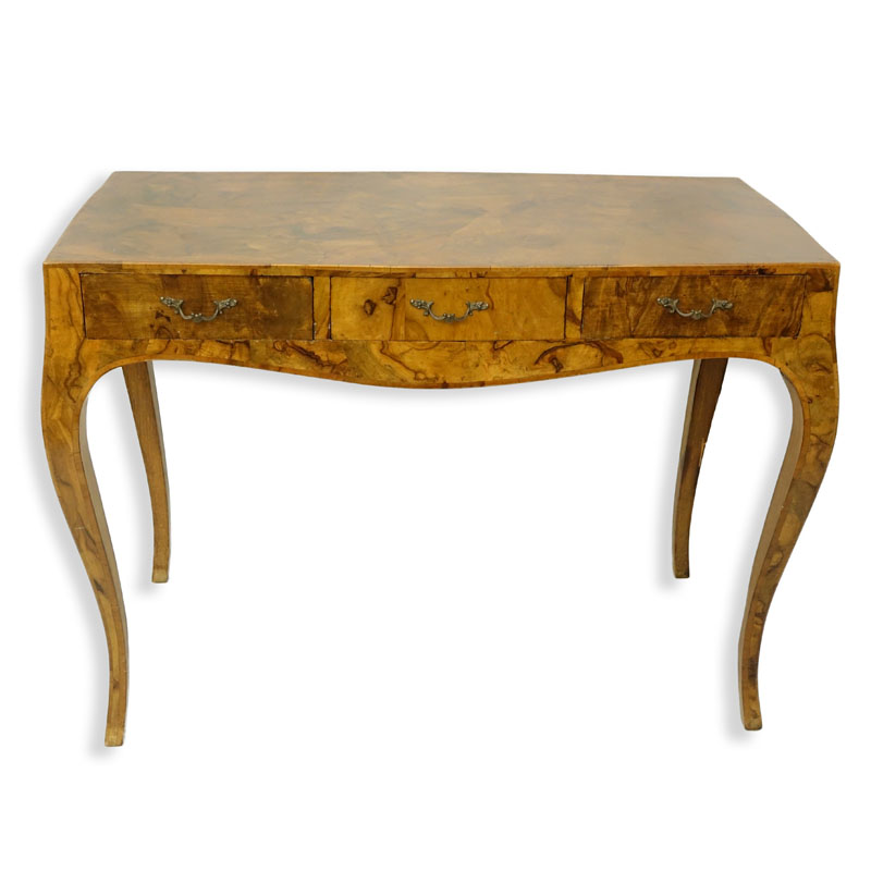 Mid Century Italian Patchwork Burl Wood Inlaid Table
