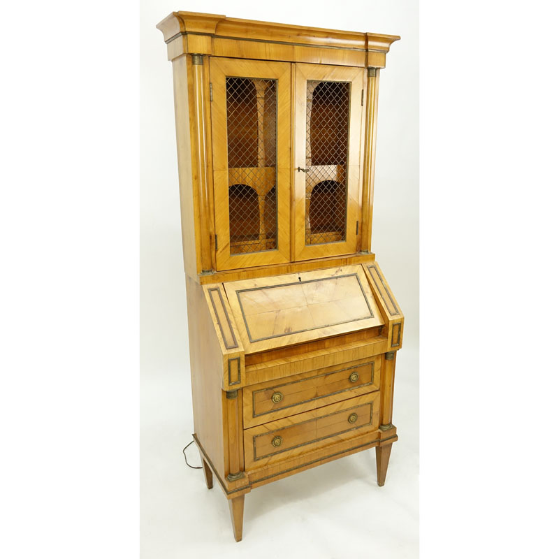 Mid-Century Italian Neo-Classical Style Secretary Bookcase