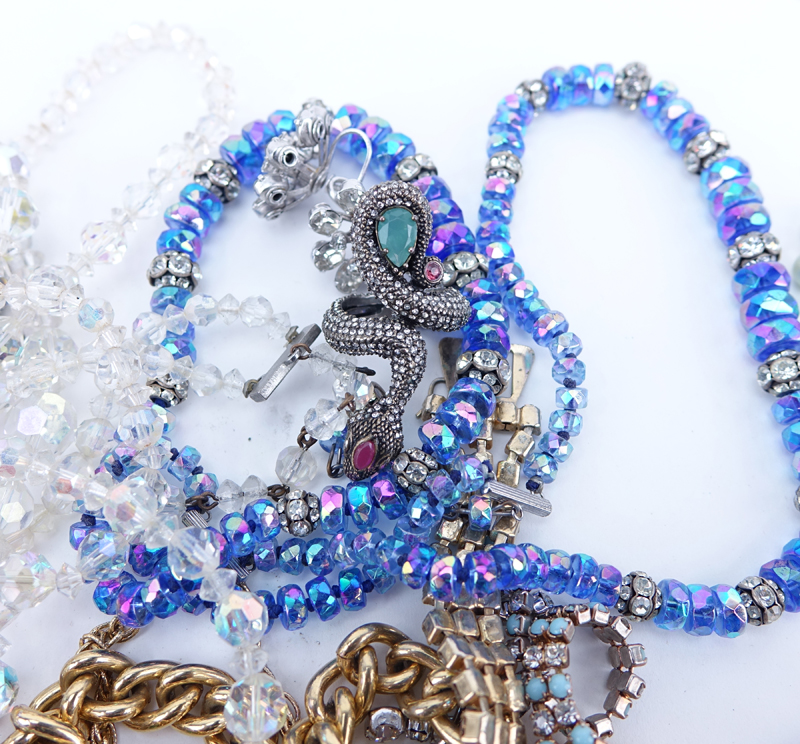 Collection of Vintage Costume Jewelry consisting of Necklaces, Bracelets, Earrings, and Single Ring