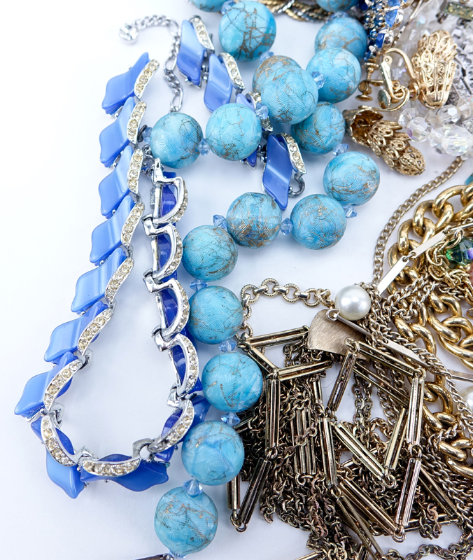 Collection of Vintage Costume Jewelry consisting of Necklaces, Bracelets, Earrings, and Single Ring