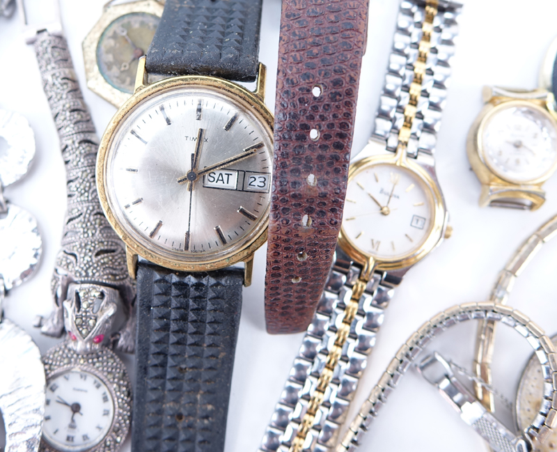 Collection of Vintage Watches, Pocket Watches, and Watch Parts