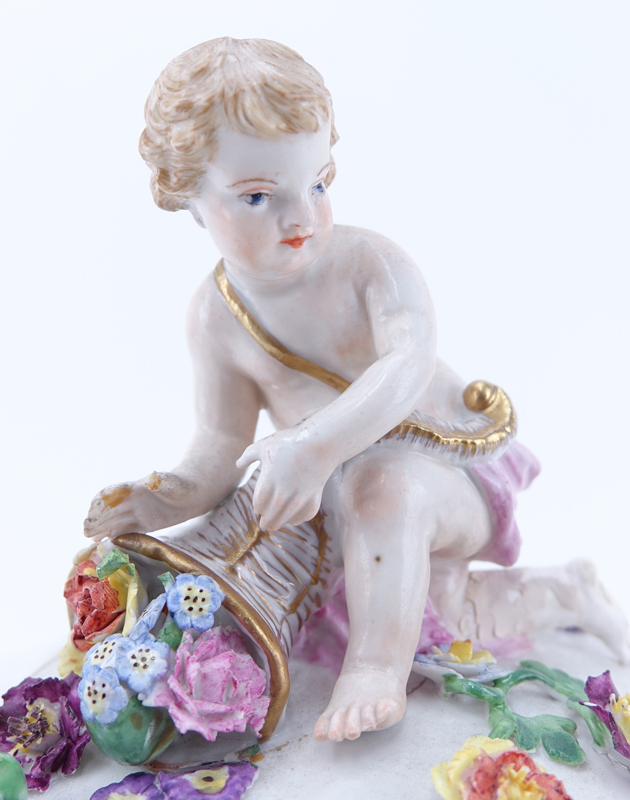 19th Century KPM Hand Painted Porcelain Covered Tureen with Putti Finial