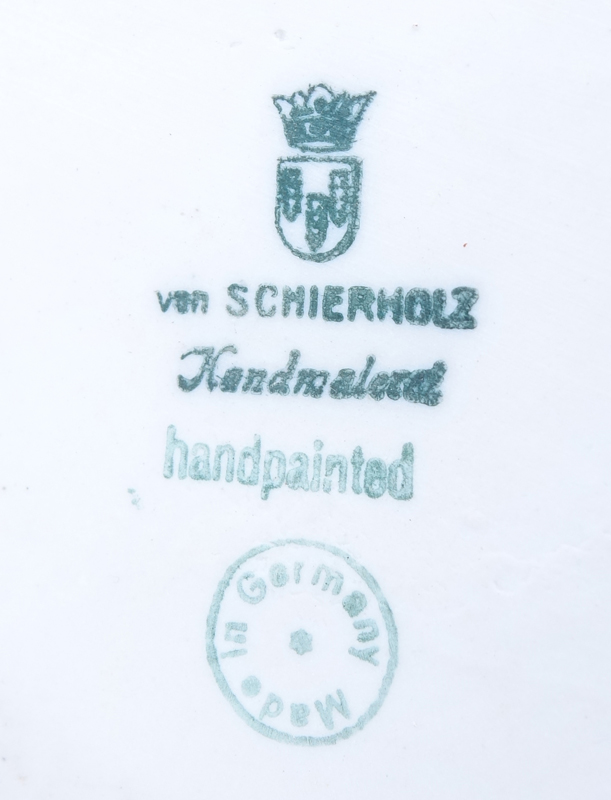 Antique Von Schierholz German Hand Painted Porcelain Figural Compote