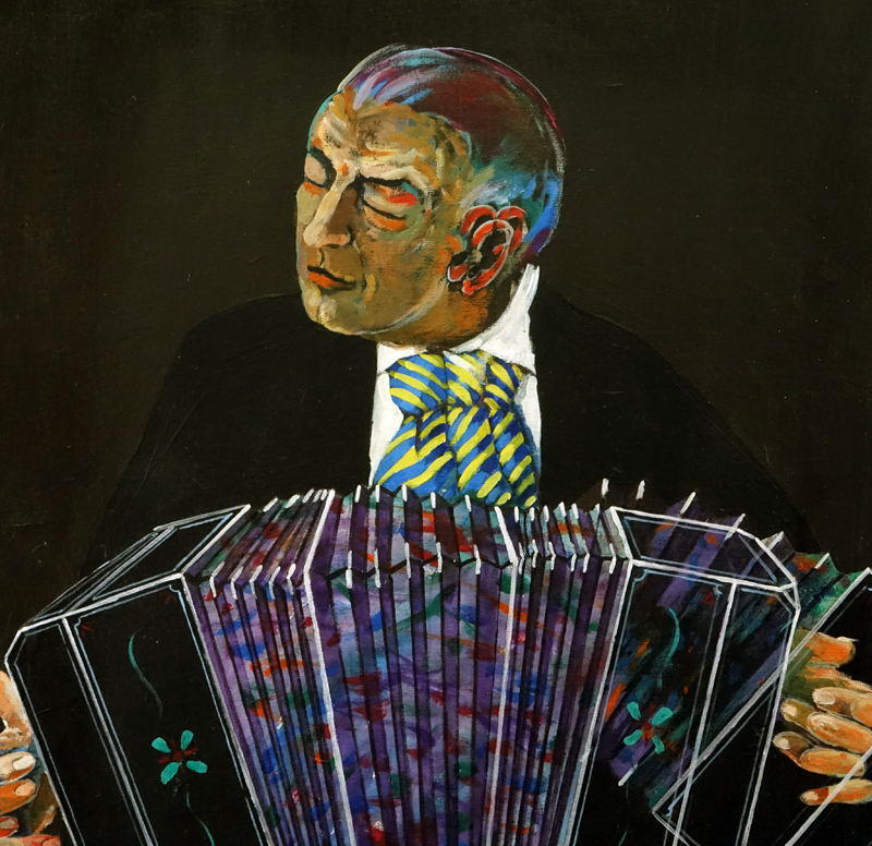 Jose Mario Ansalone, Argentine (1943 - ) Acrylic on canvas "Musicos De Tango"