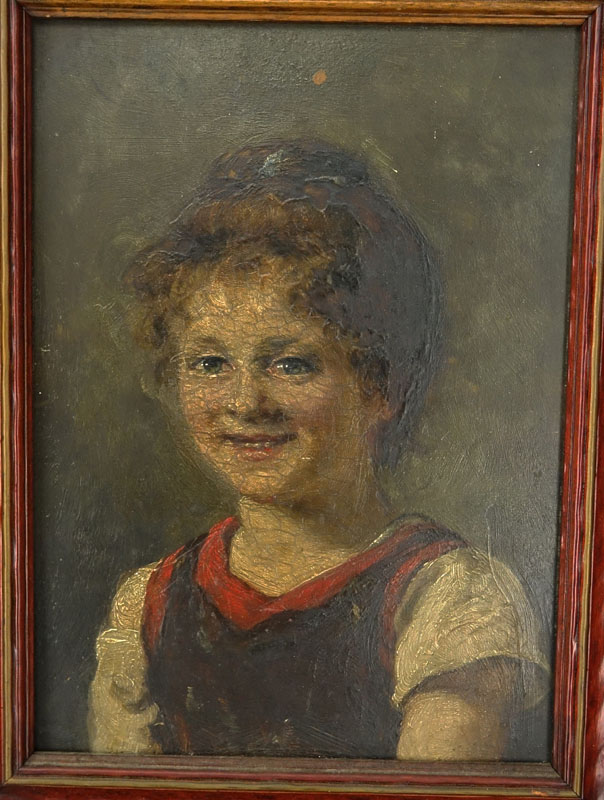 Two (2) 19/20th Century Oil on Panel, Portrait of a Young Boy and Young Girl, Signed Pfeifer Top Left