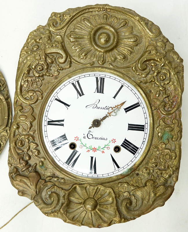 Antique French Brass High Relief Morbier Clock
