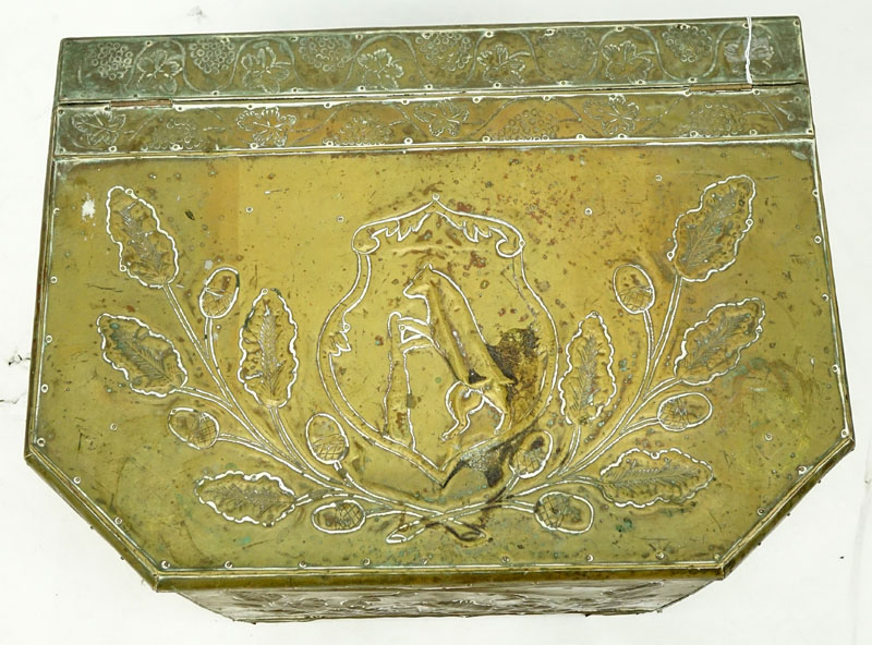 Early Tooled Brass Covered Wood Chest