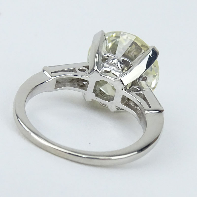 4.87 Carat Round Brilliant Cut Diamond and Platinum Engagement Ring.
