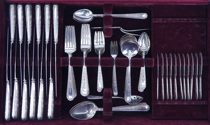 One Hundred Seven (107) Piece Weidlich "Lady Sterling" Silver Flatware Set