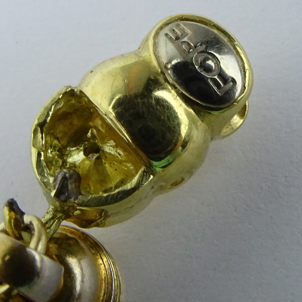 Vintage Italian Rope Round Brilliant Cut Diamond and 18 Karat Yellow Gold Necklace