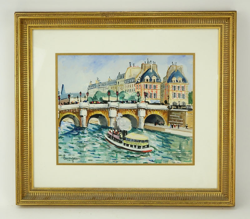 Lucien Genin, French (1894-1958) Gouache on paper "Le Pont Neuf"