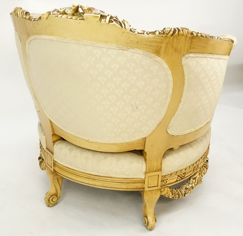 20th Century Carved Upholstered Bergere