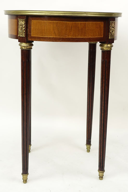 Louis XVI style Bronze Mounted Parquetry Inlaid Mahogany Gueridon / Table