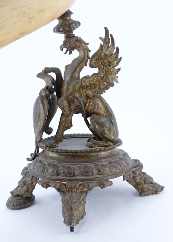 Large and Impressive Bronze Mounted Table Horn
