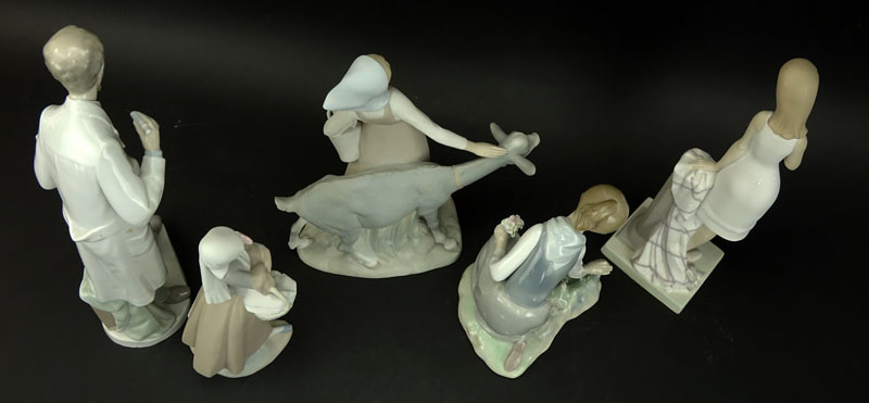 Collection of Five (5) Lladro Porcelain Figurines