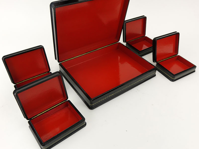 Large Russian Lacquer Box with Four (4) Smaller Boxes Inside