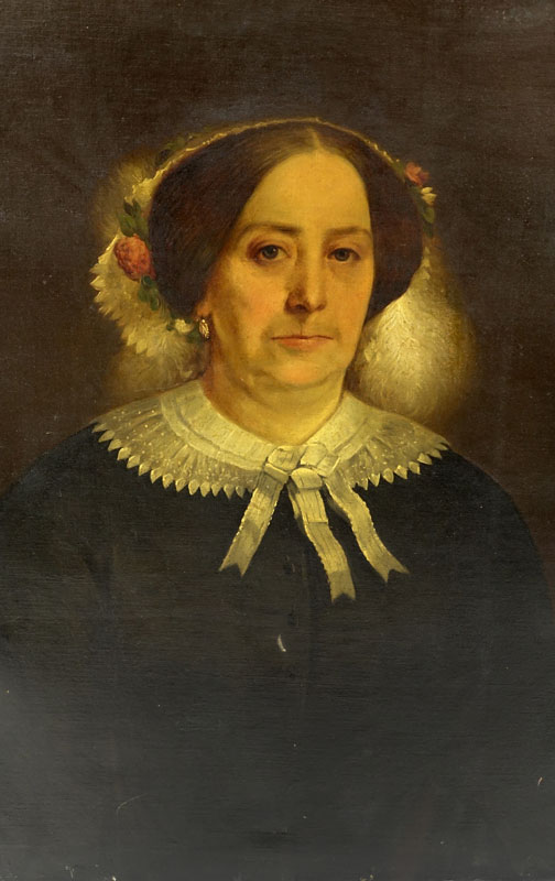 Circa 1840 American Oil on Canvas, Portrait of a Lady