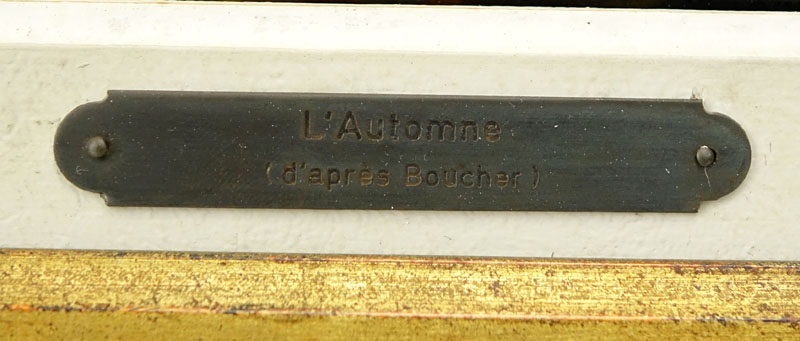 Limoges Enamel Painting On Copper "L'Automne (d'apres Boucher)"