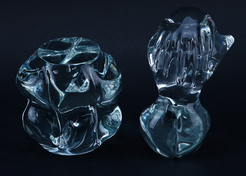 Pino Signoretto, Italian (b. 1944) Two pieces glass sculpture "Nude". 