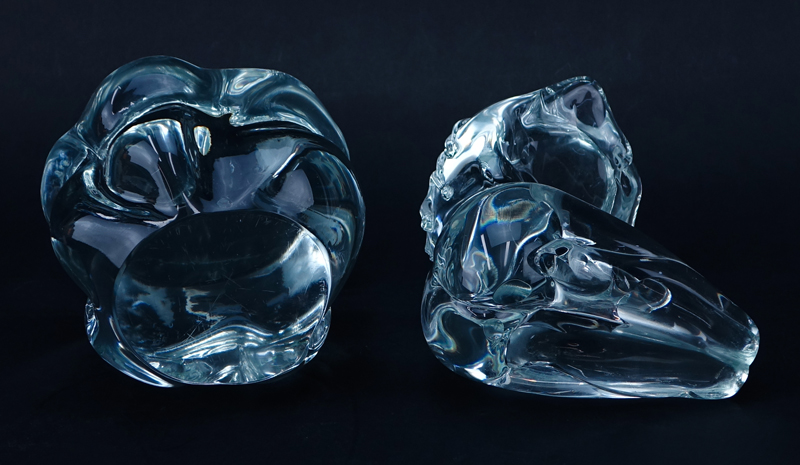 Pino Signoretto, Italian (b. 1944) Two pieces glass sculpture "Nude". 