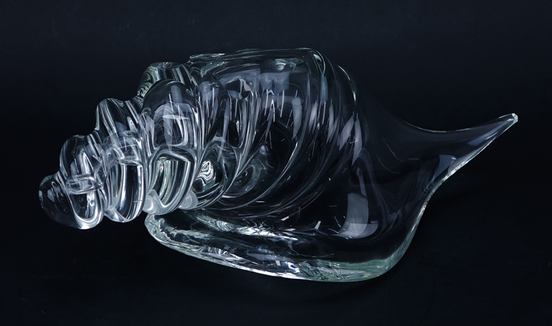 Licio Zanetti Murano Glass Large Conch Shell