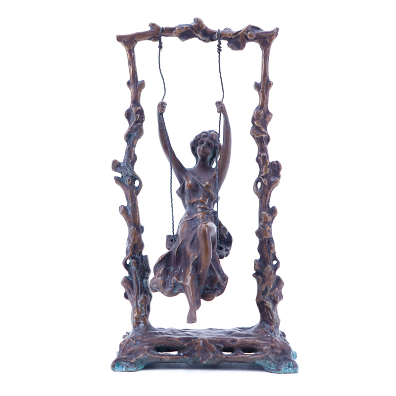 After: Auguste Louis Mathurin Moreau, French (1834-1917) Bronze "Swing Girl"
