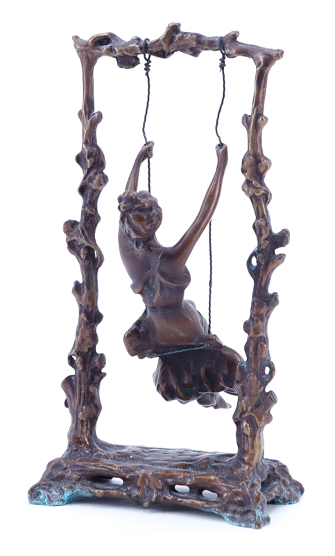 After: Auguste Louis Mathurin Moreau, French (1834-1917) Bronze "Swing Girl"