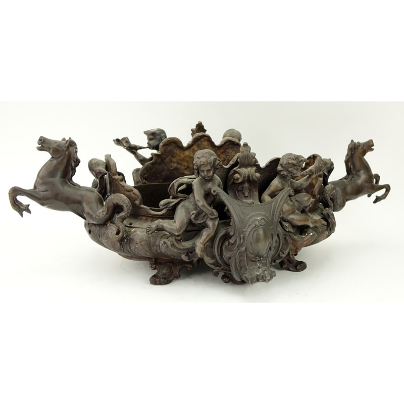 Very Large and Heavy Figural Bronze Centerpiece