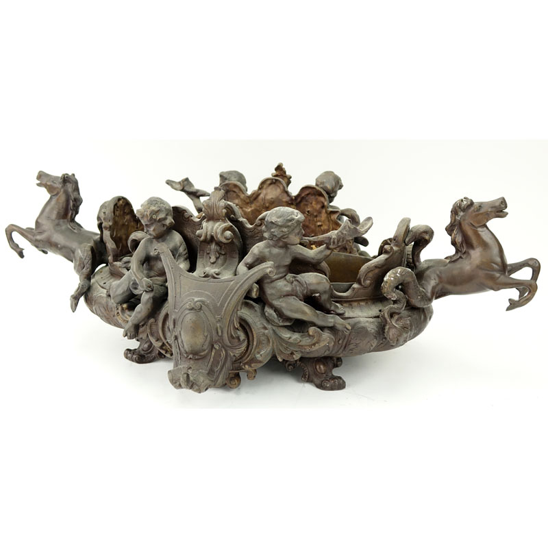 Very Large and Heavy Figural Bronze Centerpiece