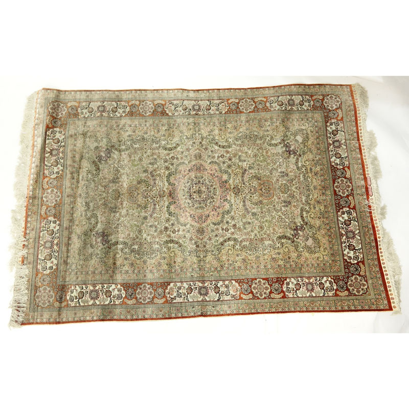 Semi Antique Persian Style Silk Rug
