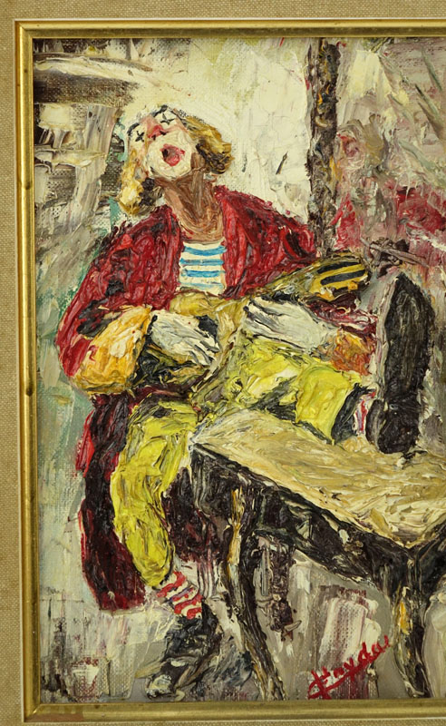 Giuseppe Fryda (20th C) Oil on canvas "Clown"