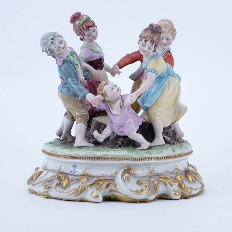 Capodimonte Style Kings Porcelain Figural Group "Ring Around the Rosie"