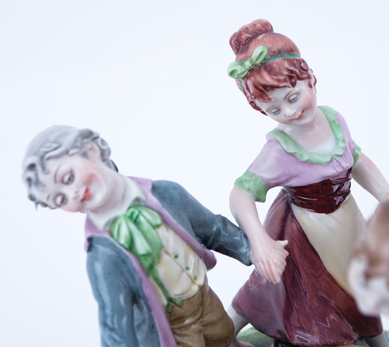 Capodimonte Style Kings Porcelain Figural Group "Ring Around the Rosie"