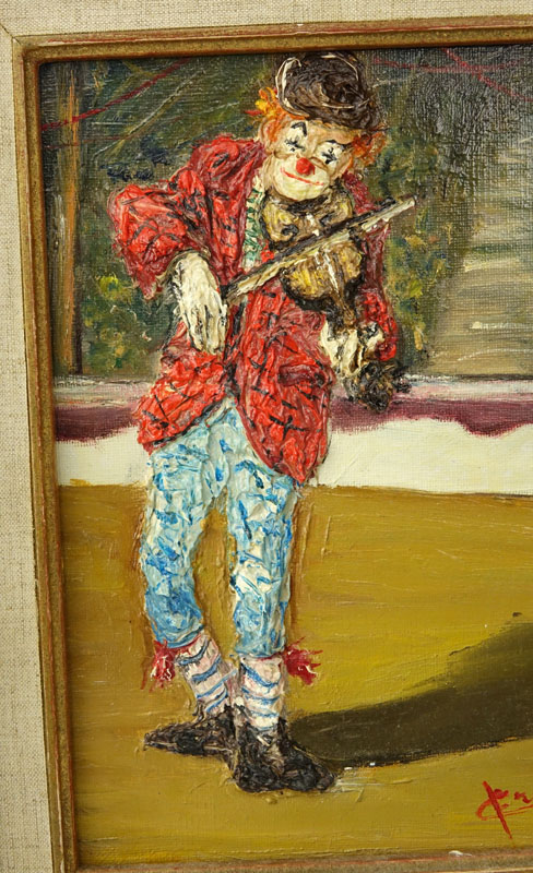 Giuseppe Fryda (20th C) 2 Oil on canvas "Clowns"