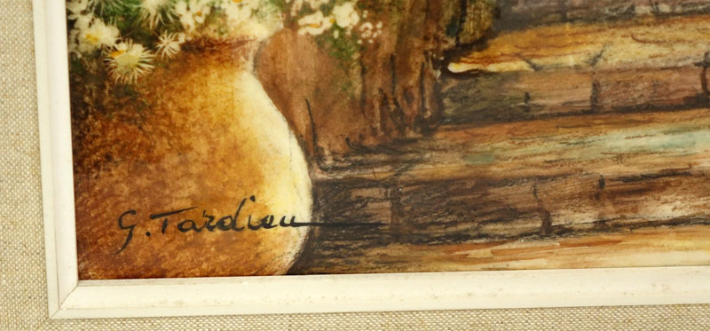 Georges Tardieu, (b.1927- ) Enamel Painting on Porcelain "Piece Unique 1999"