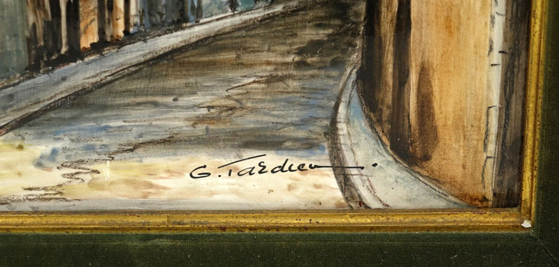 Georges Tardieu, (b.1927- ) Enamel Painting on Porcelain "Scenic"