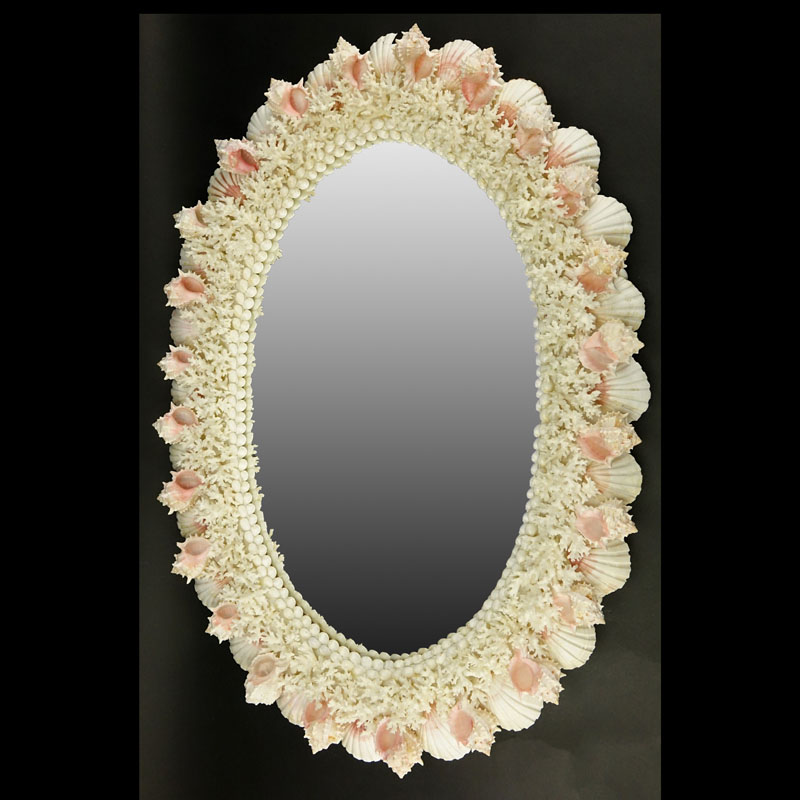 Retro Grotto style Shell and Coral Mirror