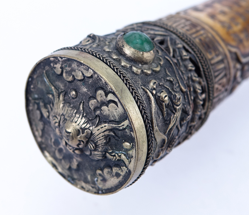 Chinese Carved Bone Opium Pipe